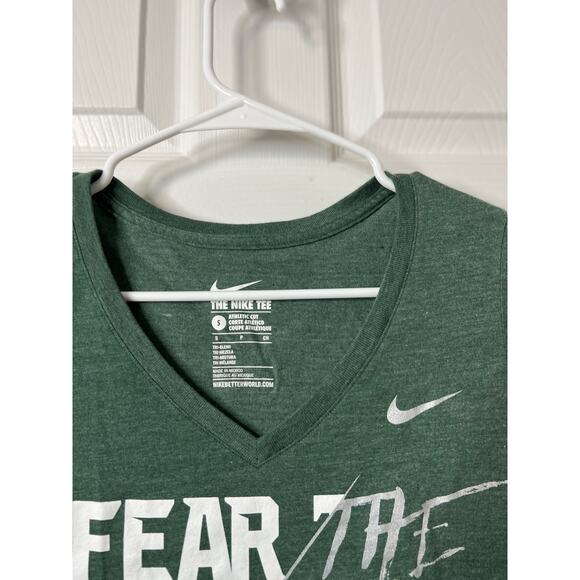 Nike Michigan State University Fear the Spartans V-Neck Woman’s Shirt Sz: small - Picture 4 of 5